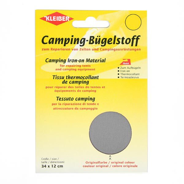 Camping-Bügelstoff – grau