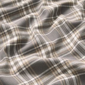 Baumwollflanell Karo – grau/weiss, 