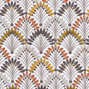 Baumwollstoff Cretonne Fächer – taupe/elfenbein, 