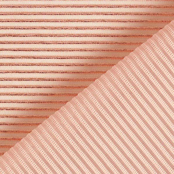 Organza Lurex Streifen – lachs/roségold | Reststück 100cm