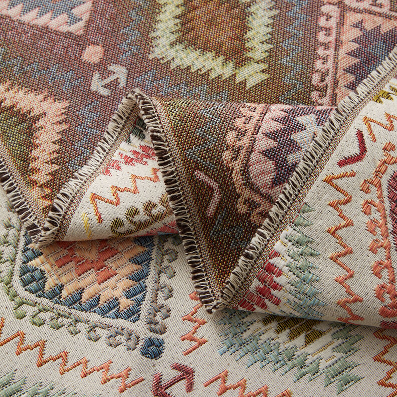 Dekostoff Jacquard indischer Teppich – hellbeige,  image number 3