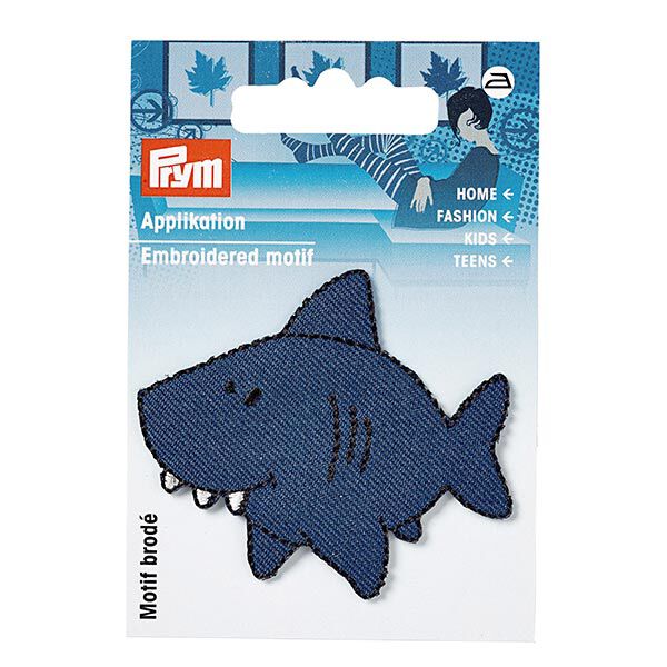 Applikation  Haifisch [ 5 x 5,8 cm ] | Prym – marineblau,  image number 2