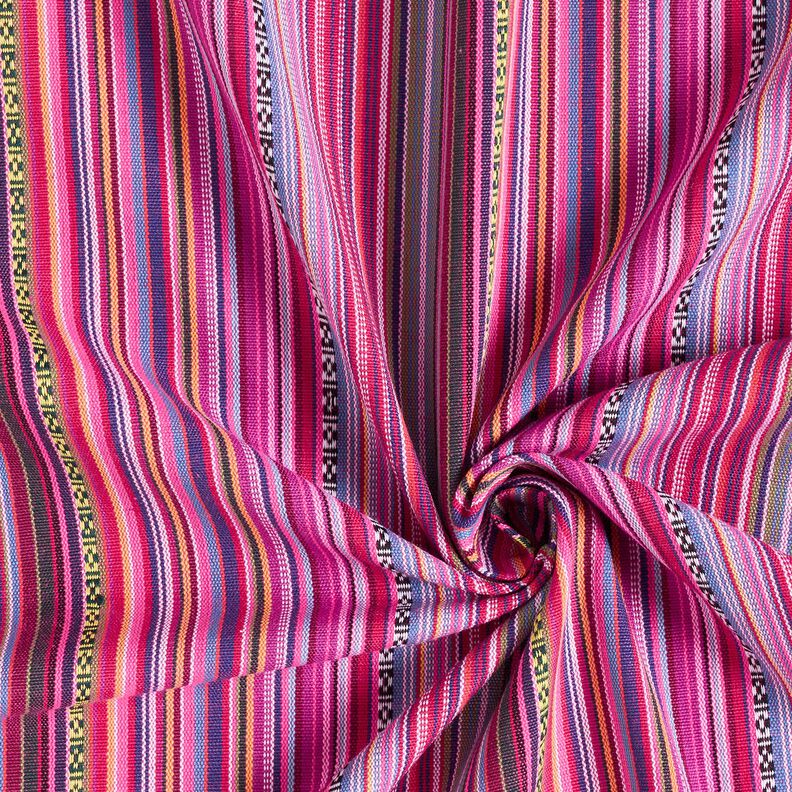 Dekostoff Jacquard feine Streifen – purpur/beere, image number 3