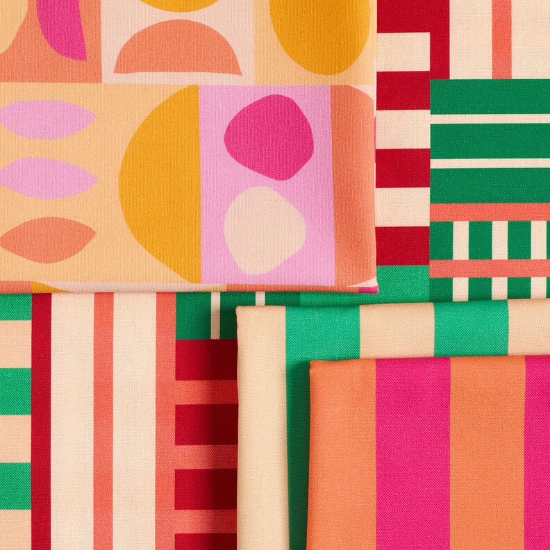 Dekostoff Halbpanama bunte Variationen – hellgelb/pastellviolett, image number 5