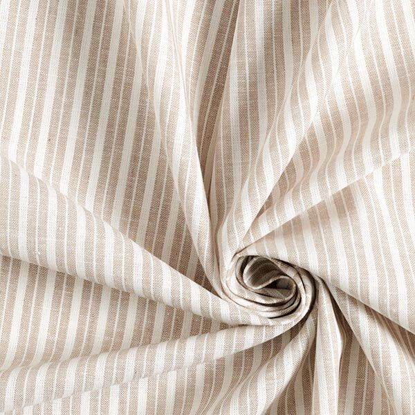Leinen-Baumwoll-Mix Streifen breit – beige/wollweiss,  image number 3