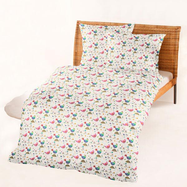 Baumwollstoff Hahn Zazou 1 - pink | Reststück 100cm