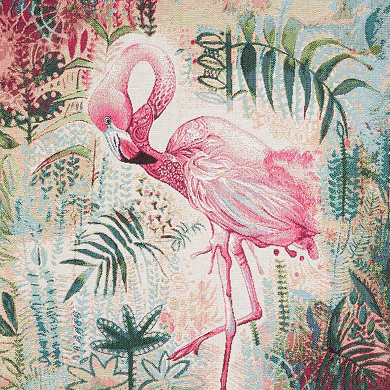 Dekostoff Gobelinstück Flamingo – beige/pink,  image number 1