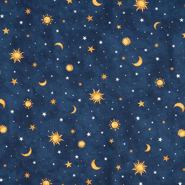 Dekostoff Glow in the Dark Nachthimmel – gold/marineblau,  image number 11