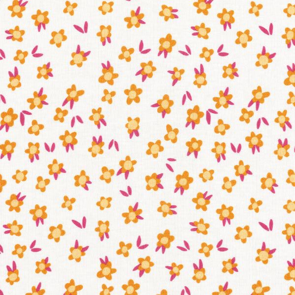GOTS Rippenjersey SALLY AND FRIENDS Tiny Flowers | Hamburger Liebe | albstoffe – wollweiss