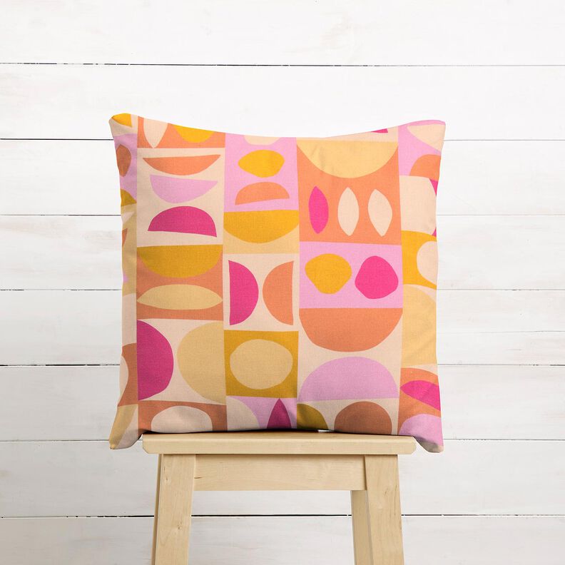 Dekostoff Halbpanama bunte Variationen – hellgelb/pastellviolett, image number 10