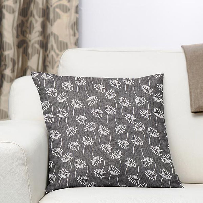 Möbelstoff Jacquard Pusteblumen – grau,  image number 6