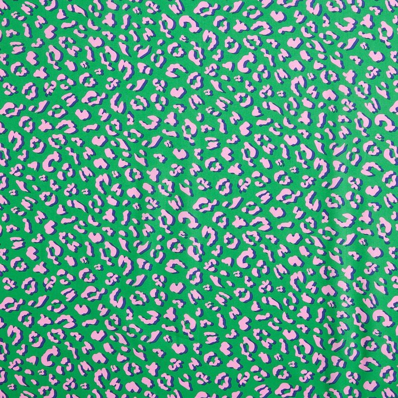 Beschichtete Baumwolle abstraktes Leo | Poppy Fabrics – grün/rosa, image number 1