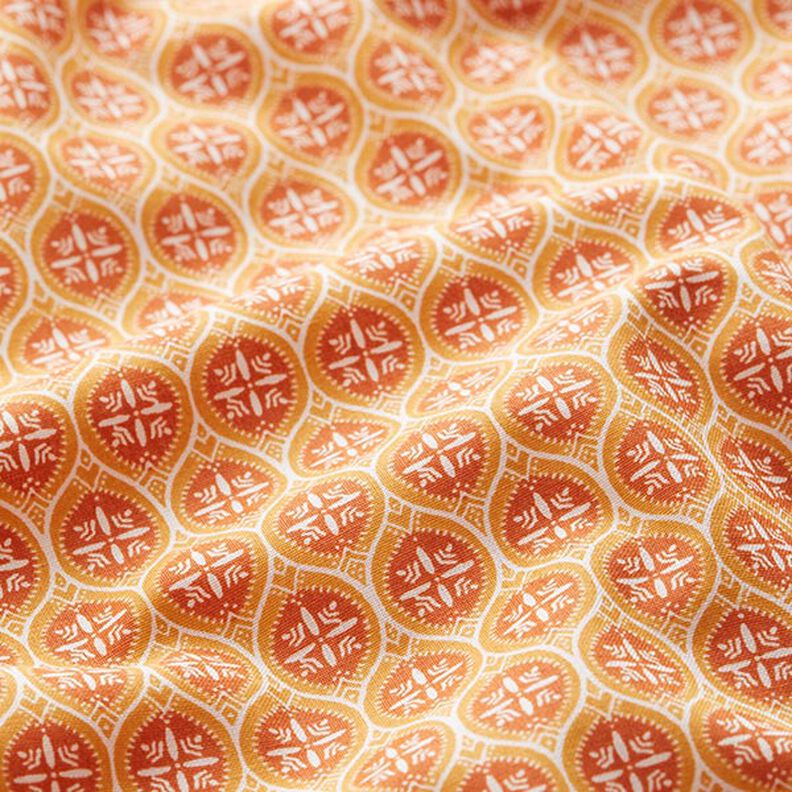 Baumwollstoff Cretonne Fliesenornamente – orange,  image number 2