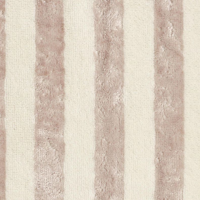 Frotteestoff Bambus Blockstreifen – mandel/helltaupe,  image number 1