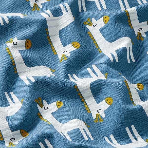 Bio-Baumwolljersey Giraffen – jeansblau – Muster, image number 2