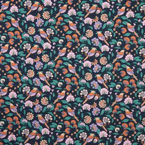 Beschichtete Baumwolle Blumenmeer – nachtblau, 