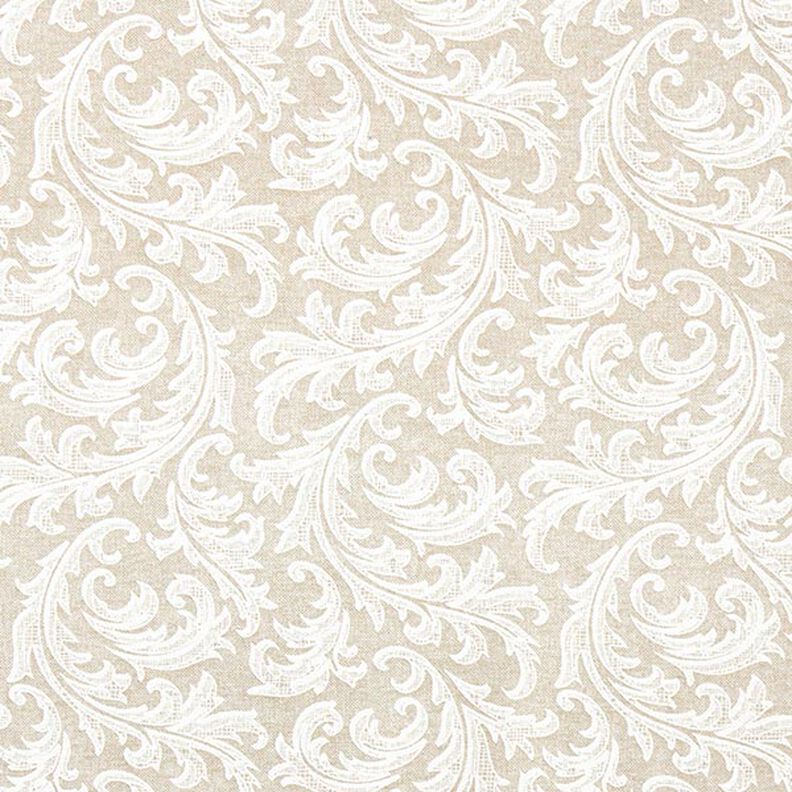 Dekostoff Canvas Ornamente – natur/weiss,  image number 1