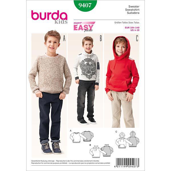Sweater | Burda 9407 | 104-140,  image number 1