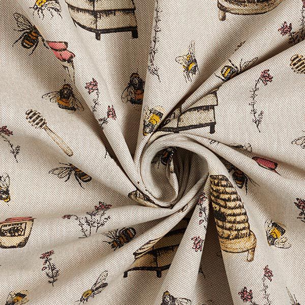Dekostoff Halbpanama Bienen und Honig – natur,  image number 3