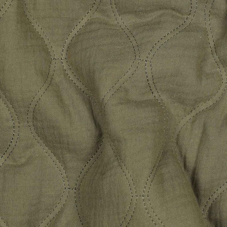 Steppstoff Musselin Wellen – hellkhaki, image number 2