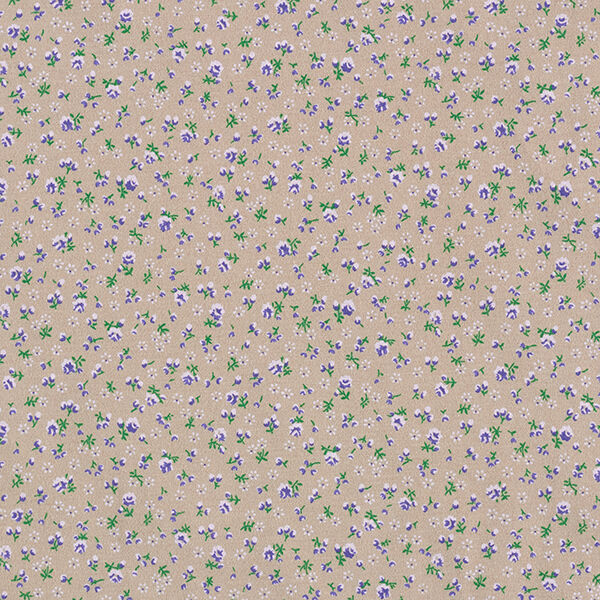 Baumwolljersey Millefleurs – dunkelbeige | Reststück 50cm