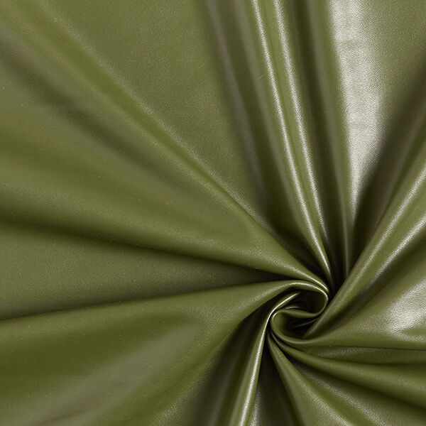 Stretch Kunstleder Uni – khaki, image number 1