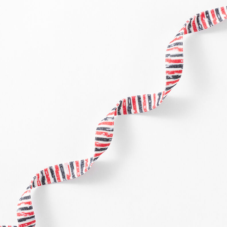 Strickband  Melange Streifen [13 mm] – rot/schwarz,  image number 1