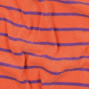 Frotteejersey Streifen | Poppy Fabrics – orange/rotlila, 