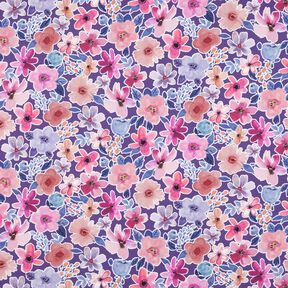Baumwollpopeline Blumen | Poppy Fabrics – rotlila, 