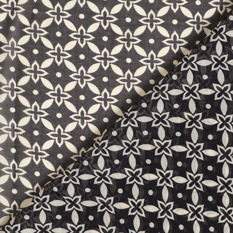 Chiffon Blumenornamente – schwarz/weiss,  image number 4