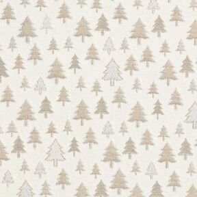 Dekostoff Jacquard glitzernde Tannen – beige/silber, 