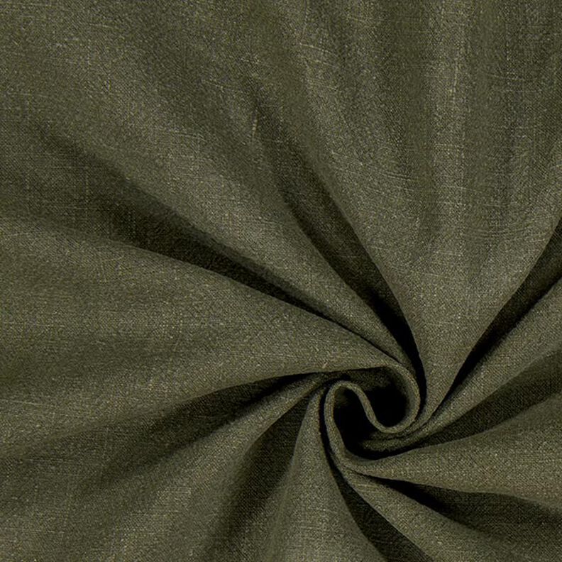 Leinenstoff Ramie-Mix stonewashed, schwere Qualität – dunkeloliv,  image number 1