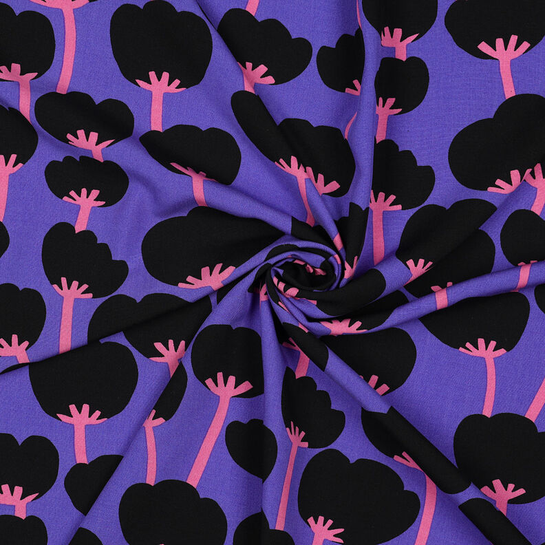 LENZING™ ECOVERO™ Viskosestoff Poppies | Nerida Hansen – lila/schwarz,  image number 3