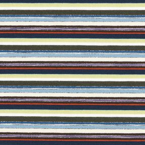 Viskosejersey bunte Streifen mit Glitzer – marineblau/lindgrün, 