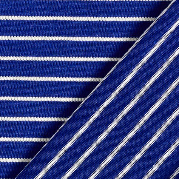 Viskosejersey schmale Querstreifen – königsblau/weiss | Reststück 100cm