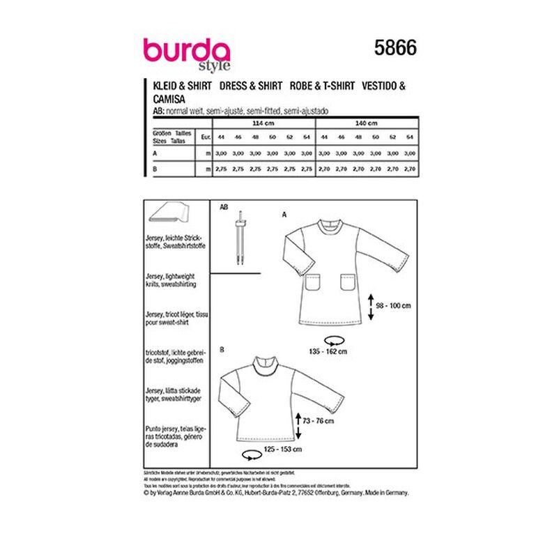 Plus-Size Kleid / Shirt | Burda 5866 | 44-54,  image number 9