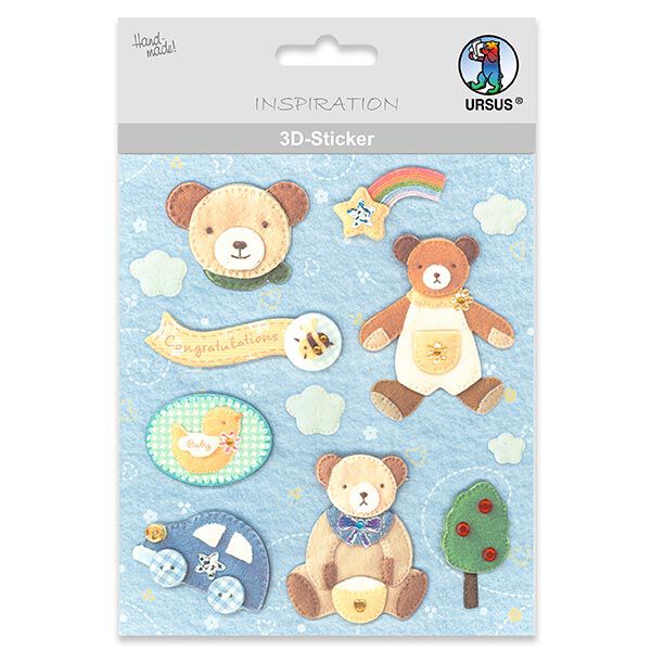 3D-Sticker Teddy  – Farbmix,  image number 1