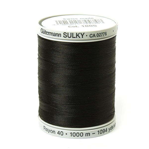 Rayon 40 Maschinenstickfaden (1005) | 1000 m | Gütermann - schwarz, image number 1