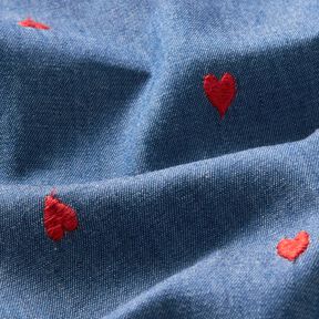 Chambray  – jeansblau/feuerrot, 