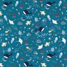 GOTS Baumwollpopeline Unterwasserwelt – ozeanblau,  thumbnail number 1