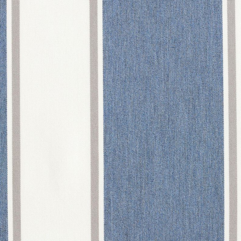 Outdoorstoff Canvas feine Streifen – wollweiss/blaugrau,  image number 1