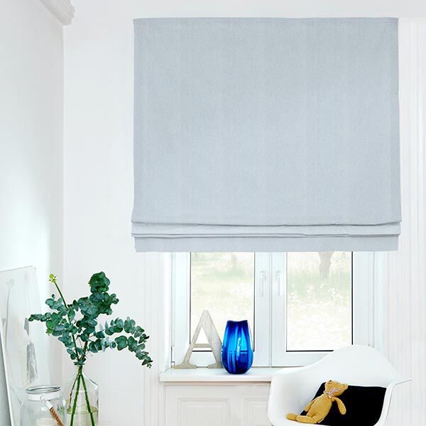 Dekostoff Halbpanama Chambray recycelt – hellblau/natur | Reststück 100cm