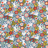 Popeline Häschen auf der Blumenwiese – ozeanblau,  thumbnail number 1