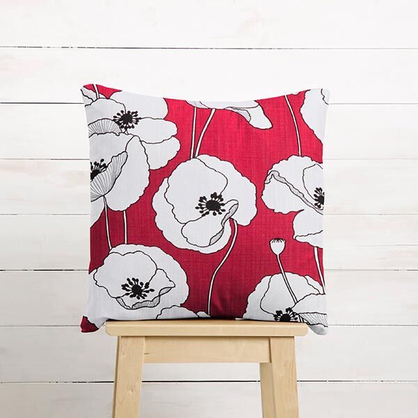 Dekostoff Panama Mohn – karminrot/weiss, image number 7