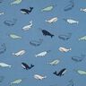 Baumwolljersey süße Wale | Poppy Fabrics – blaugrau/marineblau,  thumbnail number 1