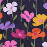 French Terry Sommersweat bunte Blumen | Poppy Fabrics – marineblau,  thumbnail number 2
