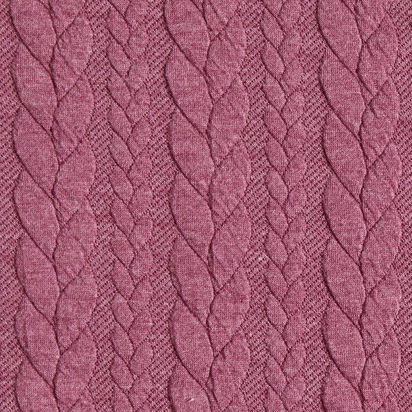 Jerseyjacquard Cloqué Zopfmuster – himbeerrot | Reststück 70cm