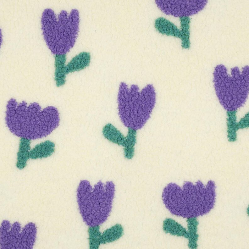 Teddyplüsch Tulpen | Poppy Fabrics – elfenbein,  image number 1