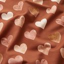Sweatshirt angeraut Aquarell-Herzen Digitaldruck | by Poppy – terracotta/lachs, 