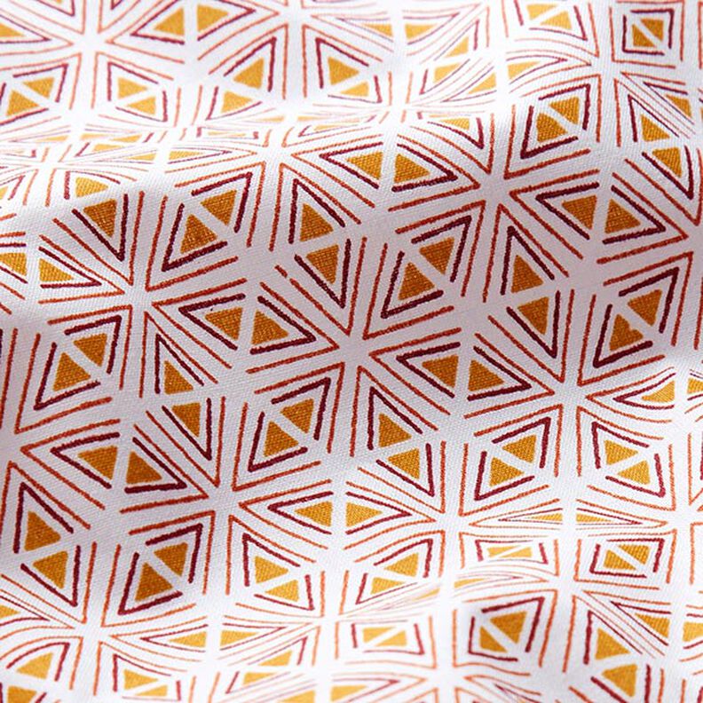 Baumwollstoff Cretonne geometrische Formen – weiss/currygelb,  image number 2